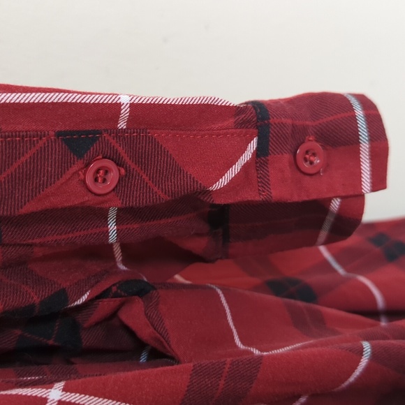 TORRID Red & Black Plaid Mini Challis Shirt Dress - Picture 12 of 16